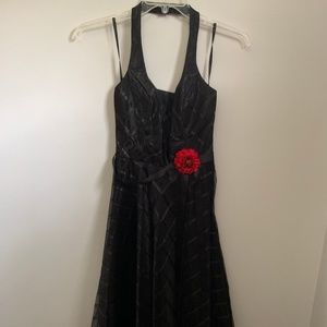 Beautiful Betsy & Adam Black Halter Gown